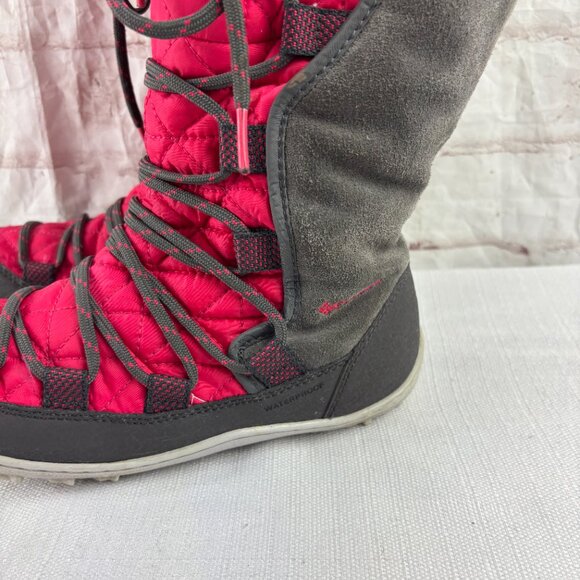 Columbia Girls Youth 2 Pink Gray Loveland Omni-heat Waterproof Winter Snow Boots - Picture 9 of 14